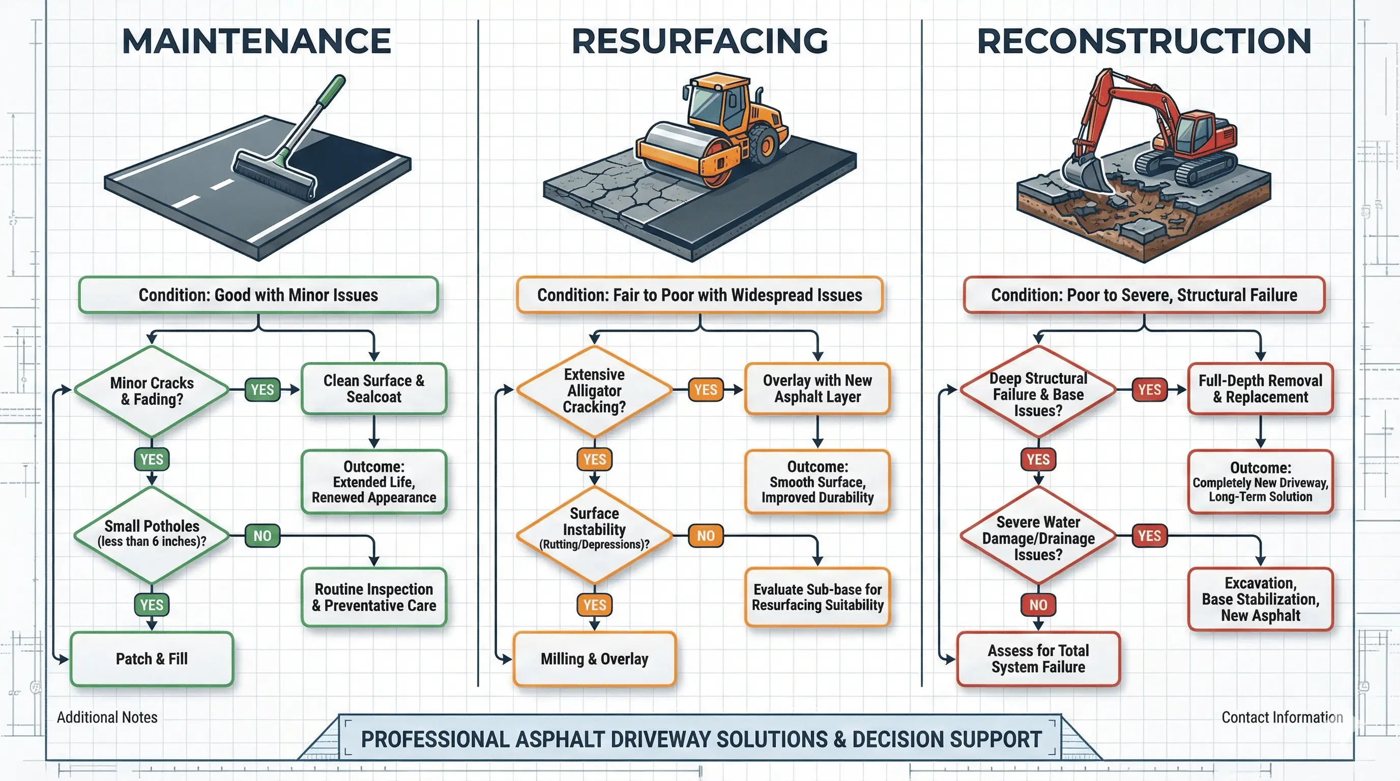 Asphalt Pavement Lifecycle: Decision Science for Repair, Resurfacing, and Reconstruction